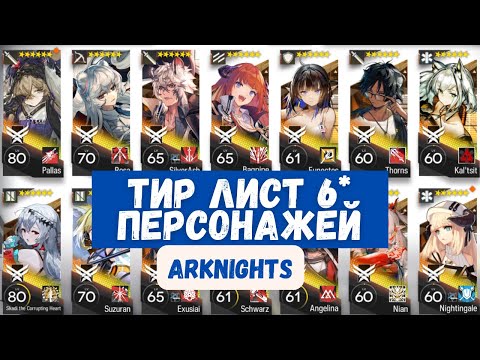 ТИР ЛИСТ ВСЕХ 6* Стандартных персонажей | Arknights