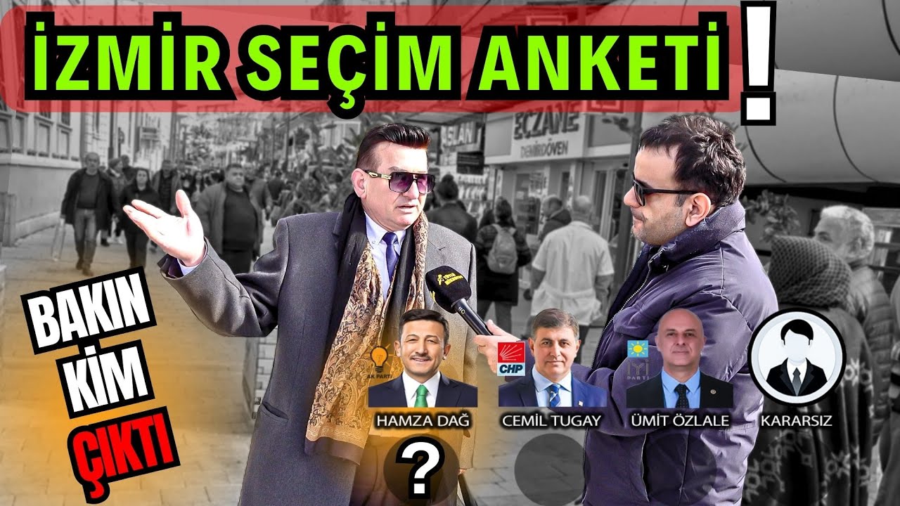 İşte merak edilen İZMİR sayaçlı seçim anketi / Chp'nin oy düşüşü ! ve Hamza Dağ ? izleyin...