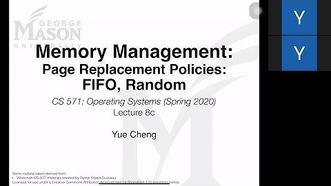 CS 571: Lecture 8c-1: Memory Management (Page Replacement Policies: FIFO, Random)