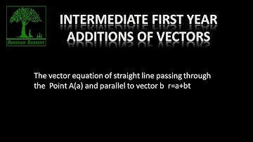 Intermediate first year Additions of Vectors