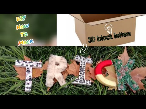 DIY 3D Floral Letters \\ DIY 3D Block Letters Decoration From Cardboard \\Baby shower Decoration ideas