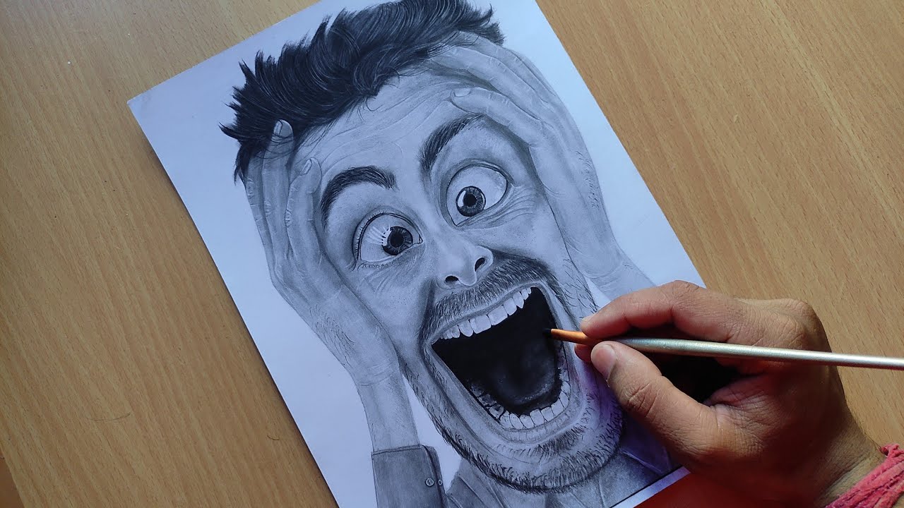 funny face realistic drawing