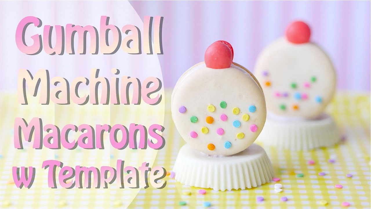 how to bake white gumball machine macarons with template youtube
