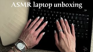 ASMR 🌙 Lenovo laptop unboxing - Cardboard and keyboard tapping (no talking)
