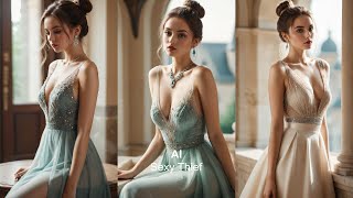 Ai Sexy Thief|Beautiful Ai Girls|Pretty Ai Girl In A High-Waisted Evening Gown In An Old Castle!