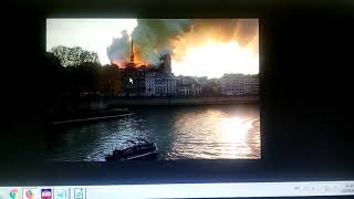 Brulado atingis la katedralon de Notre-Dame de Parizo