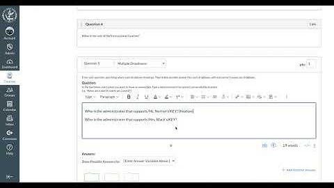Canvas Tutorial ~ Quizzes - Multiple Dropdown Questions