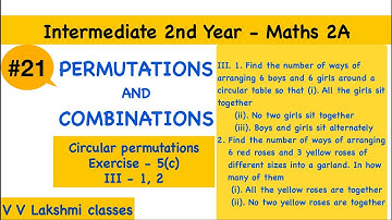 Permutations and Combinations | Inter 2nd year Maths |Exercise-5(c)| Maths 2A@V V Lakshmi classes