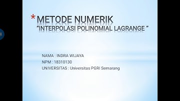 Menyelesaikan Interpolasi Polinomial Lagrange dengan Mudah Menggunakan Aplikasi di Handphone