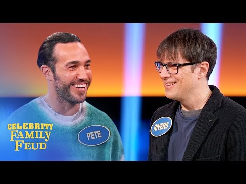 Pete Wentz and Rivers Cuomo hug it out... just this once! | Celebrity Family Feud