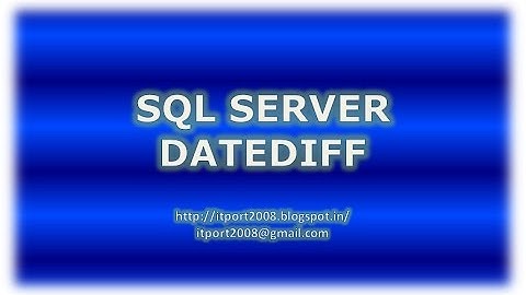 DATEDIFF in SQL Server
