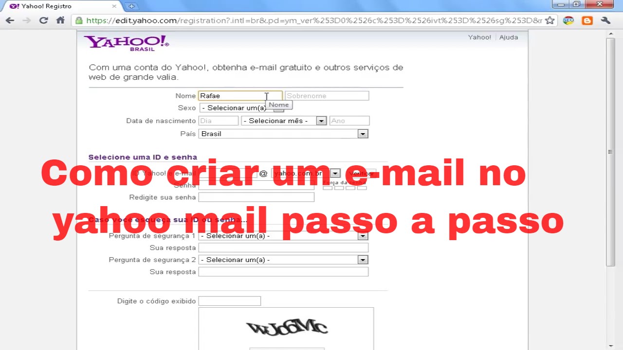 Criar Email Yahoo Mail Grátis, Passo Passo