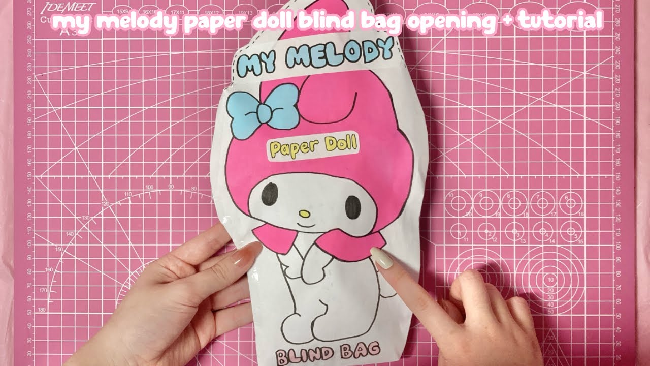 my melody paper doll blind bag 🎀 | ASMR | tutorial | sanriolve - YouTube