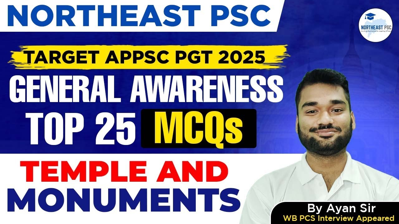 APPSC PGT Mains 2025 | General Studies MCQs Practice | Temple & Monuments I Important GS Questions