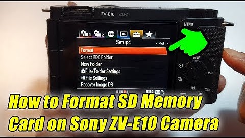 How to Format SD Memory Card on Sony ZV-E10 Camera