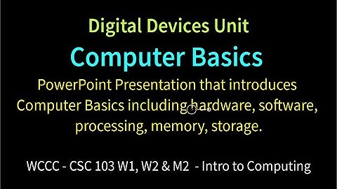 CSC103 Computer Basics PowerPoint (Narrated)