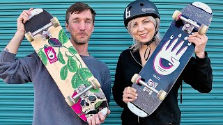 Chloe learns how to freestyle skateboard with Mike Osterman!  How to skateboard