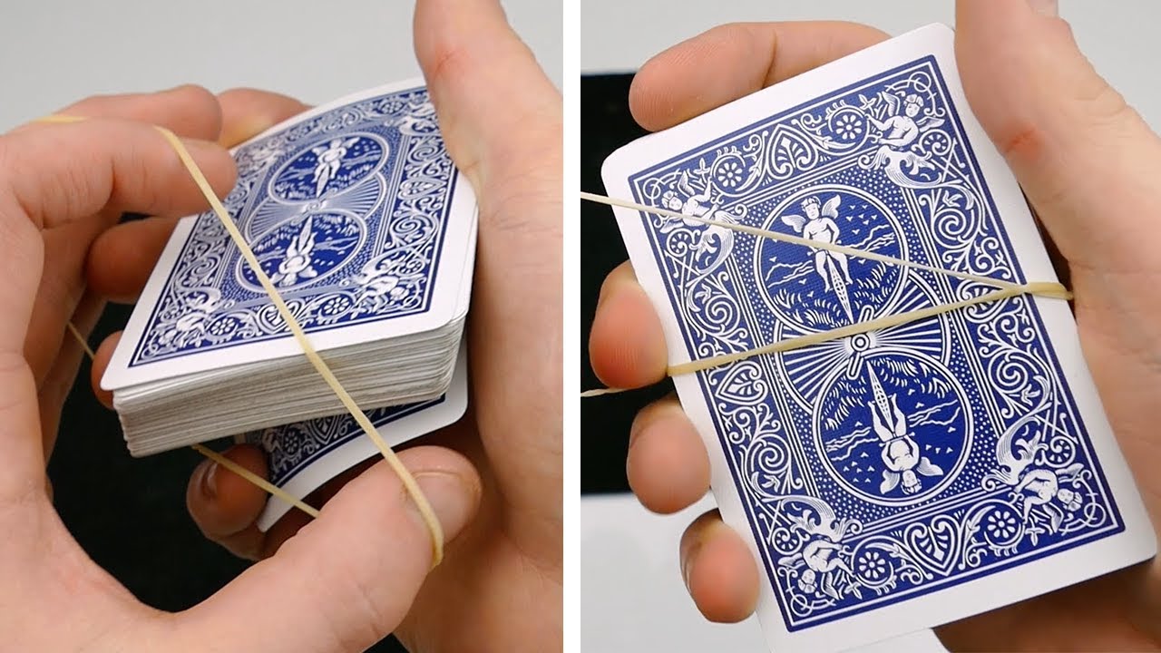 BEST CARD TRICK with RUBBER BAND Tutorial YouTube