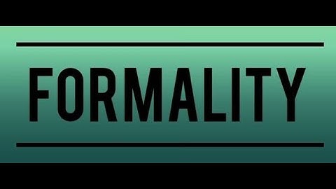 Formality