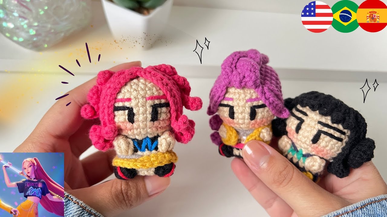 MIRA💖Guerreras K-pop Amigurumi Chibi | Chicas Huntrix Crochet