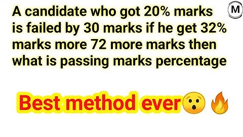 A candidate who gets 20% marks in an examination failed by 30 marks he get....#ssc #viral ||🔥trick😯