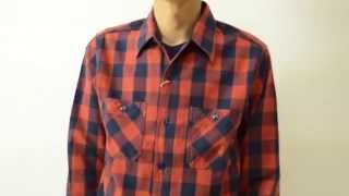 SUGAR CANE（シュガーケーン） コットンツイル チェック ワークシャツ メンズ 長袖 ネルシャツ ブロック 日本製 SC26877 mv1501