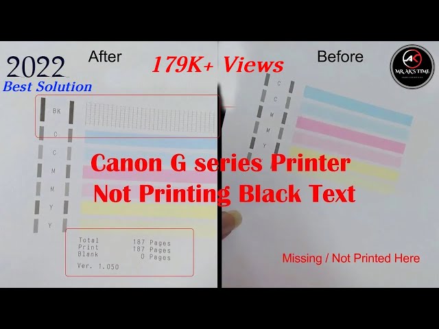 Fix Canon G Series Text Not Printing l Black Text Not Printing l Black Printing Problem in Canon class=