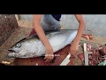 Giant Bluefin Tuna Fish Fillet by Small Japanese Knife।100 LBS/$300 Giant Tuna Fish Cutting At Arab