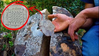 Found a treasure map in the middle of a huge rock with metal detecting - treasures hunt