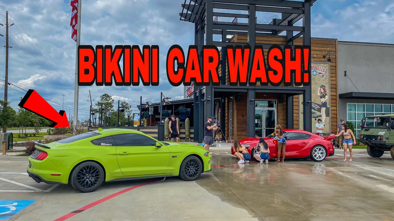 TAKING MY MUSTANG GT TO A BIKINI CAR WASH! *THIS HAPPENED...* YouTube