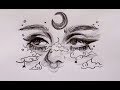 ᴴᴰ Easy Draw Girl with Aesthetic Makeup Moon and Clouds