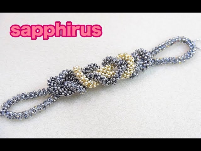 丸小ビーズだけで編むブレスレットの作り方・ビーズステッチ中級　How to make a bracelet with seed beads. Tubular Right angle weave