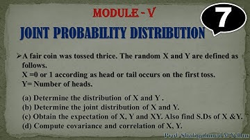 #7 || Problems#5 || Covariance || Correlation || Joint Probability Distribution || 18MAT41 ||