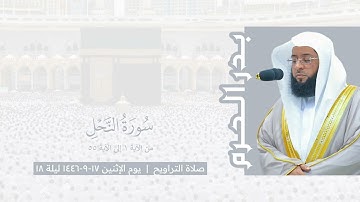 بدر الحرم | سورة النحل ١-٥٥ ، صلاة التراويح ليلة ١٨ رمضان ١٤٤٦