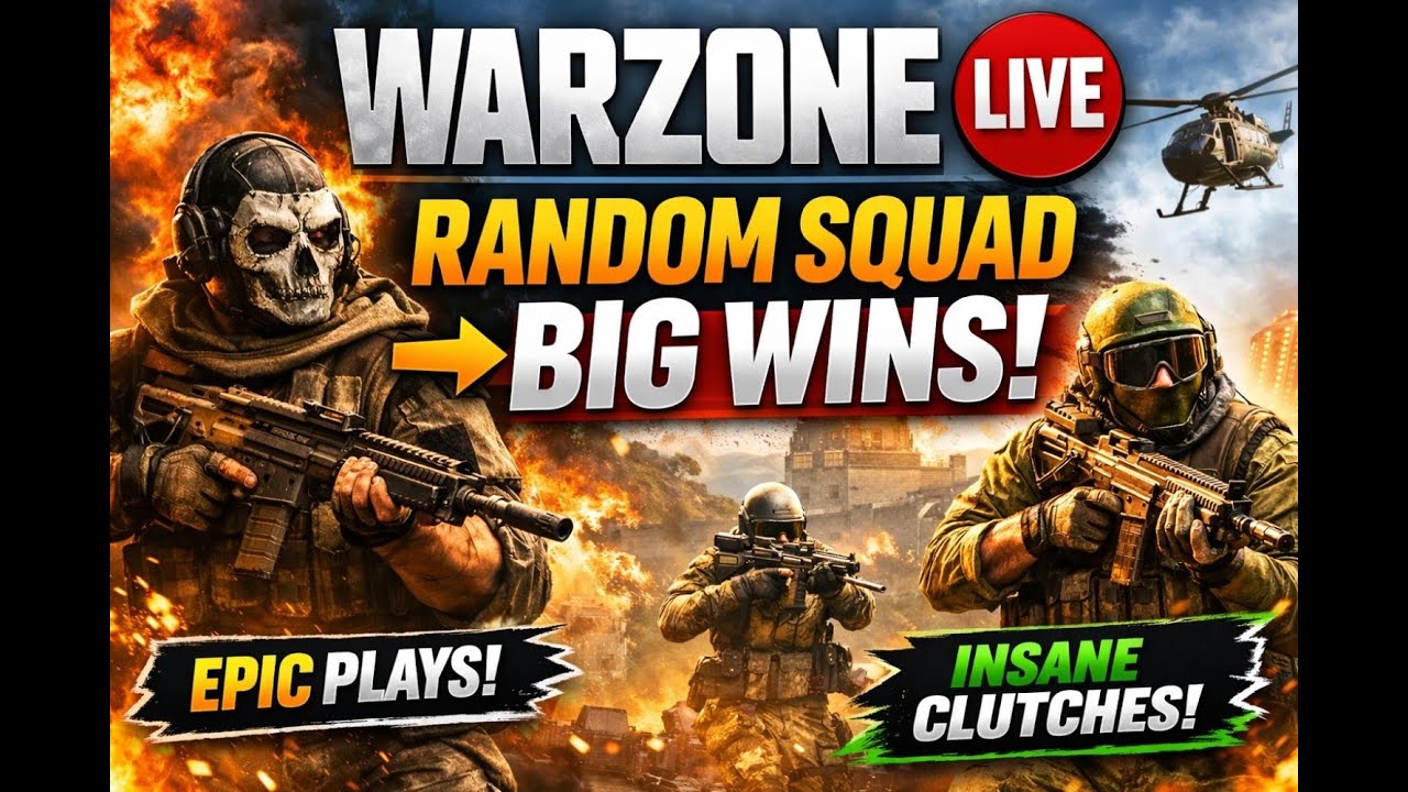 WARZONE LIVE 🔴 | Random Squad → Big Wins - YouTube