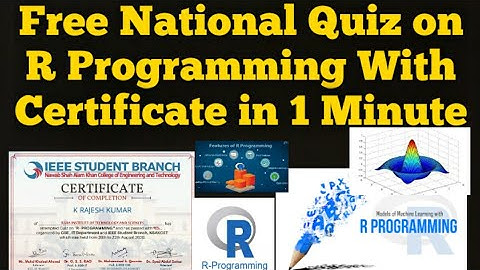 Free National Level Quiz on R programming with certificate in 1 Minute|c++|java|Python|HTML|CSS|C#|R