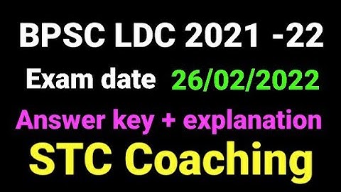 BPSC LDC (26 /02/2022) Answer key with explanation@STCMotihari