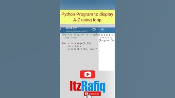Python Program to displayA-Z using loop #python #programming #coding #nep #pythonptogramming