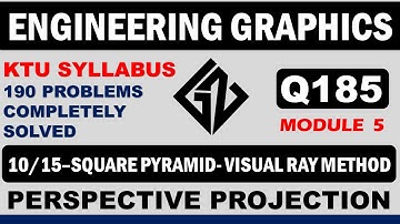 Q185-Perspective projection-Square pyramid -visual ray method-Engineering Graphics for KTU