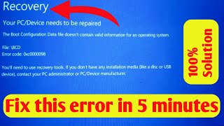 your pc/device needs to be repaired windows 10 || Windows Need to be Repaired Kaise Theek Kare