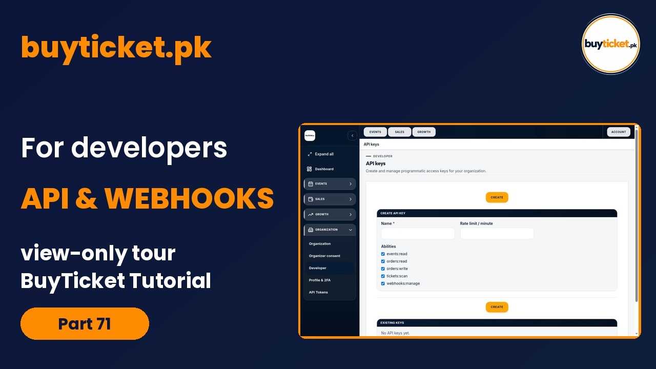 Ticketing API Keys & Webhooks for Developers | BuyTicket.pk Part 71 ...