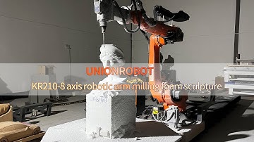 KR210 8 axis robot arm milling on foam sculpture#kuka #industrialautomation
