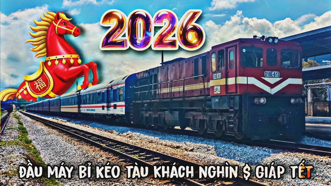 ĐẦU MÁY BỈ D18E KÉO TÀU KHÁCH RỖNG NGHÌN ĐÔ VÀ MỘT SỐ CHUYẾN TÀU TĂNG CƯỜNG NGÀY CẬN TẾT BÍNH NGỌ
