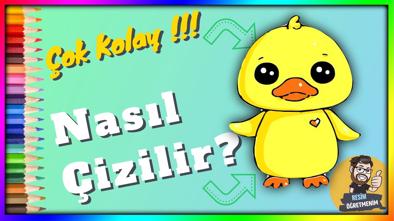 Nasil Cizilir Sevimli Bebek Ordek Resim Cizme Resim Ogretmenim