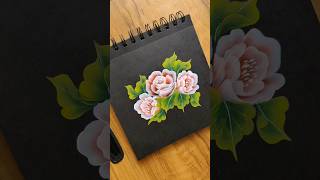 Aesthetic Red Flowers🌹| Quick & Easy Painting Tutorial #ytshorts #floraart #acrylicart
