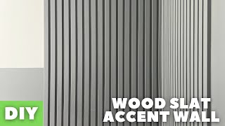 How To Build a Wood Slat Accent Wall | DIY Slat Wall For Home Office
