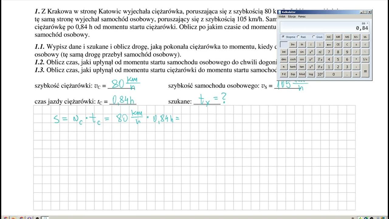 Droga W Ruchu Opóźnionym DROGA W RUCHU JEDNOSTAJNYM I ZMIENNYM karta pracy zadanie 1 - YouTube