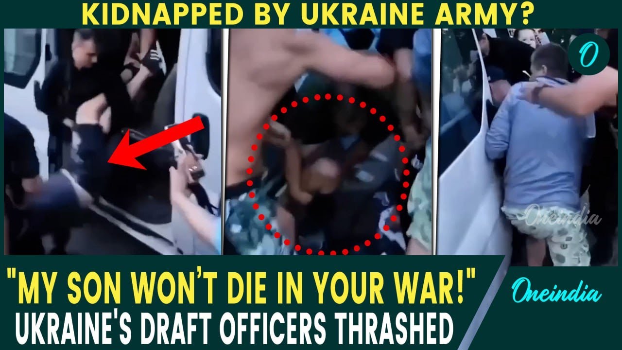 Ukraine's Draft Chaos: Ukrainian Family BEATS Army Recruiters Trying to Drag Son Into War Van