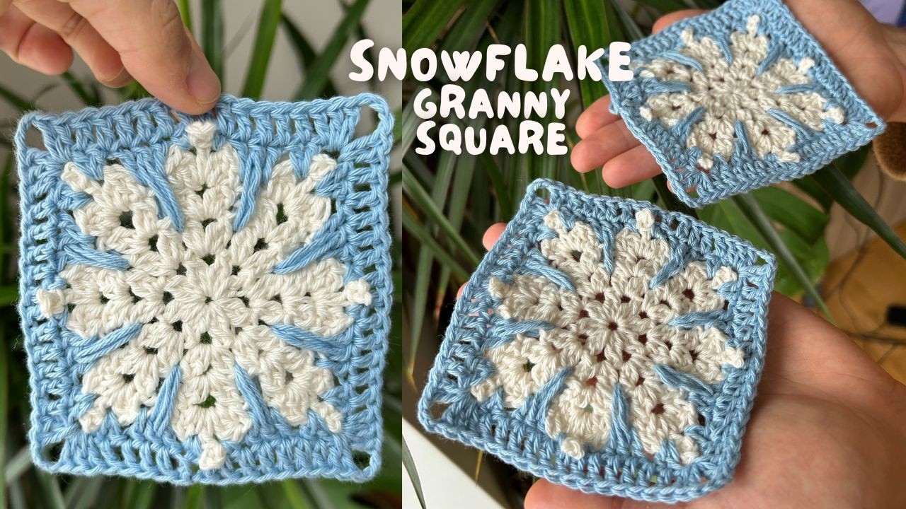 ❄️ SNOWFLAKE GRANNY SQUARE | beginner friendly tutorial