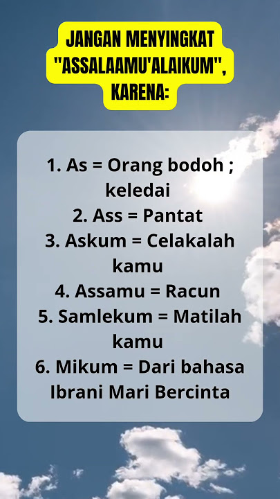 FAHAMI UCAPAN SALAM YANG DISINGKAT #shorts #ucapanbaik #salam #assalaamu'alaikum